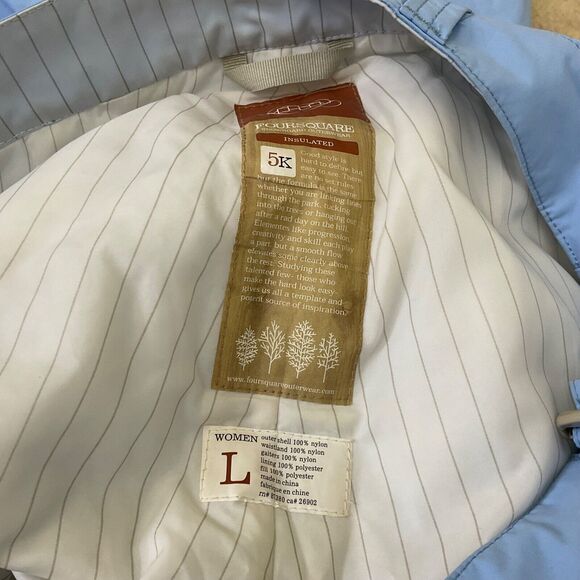 Foursquare Winter Snow Ski Snowboard Pants Women’s Powder Blue Size L pockets - Picture 8 of 13